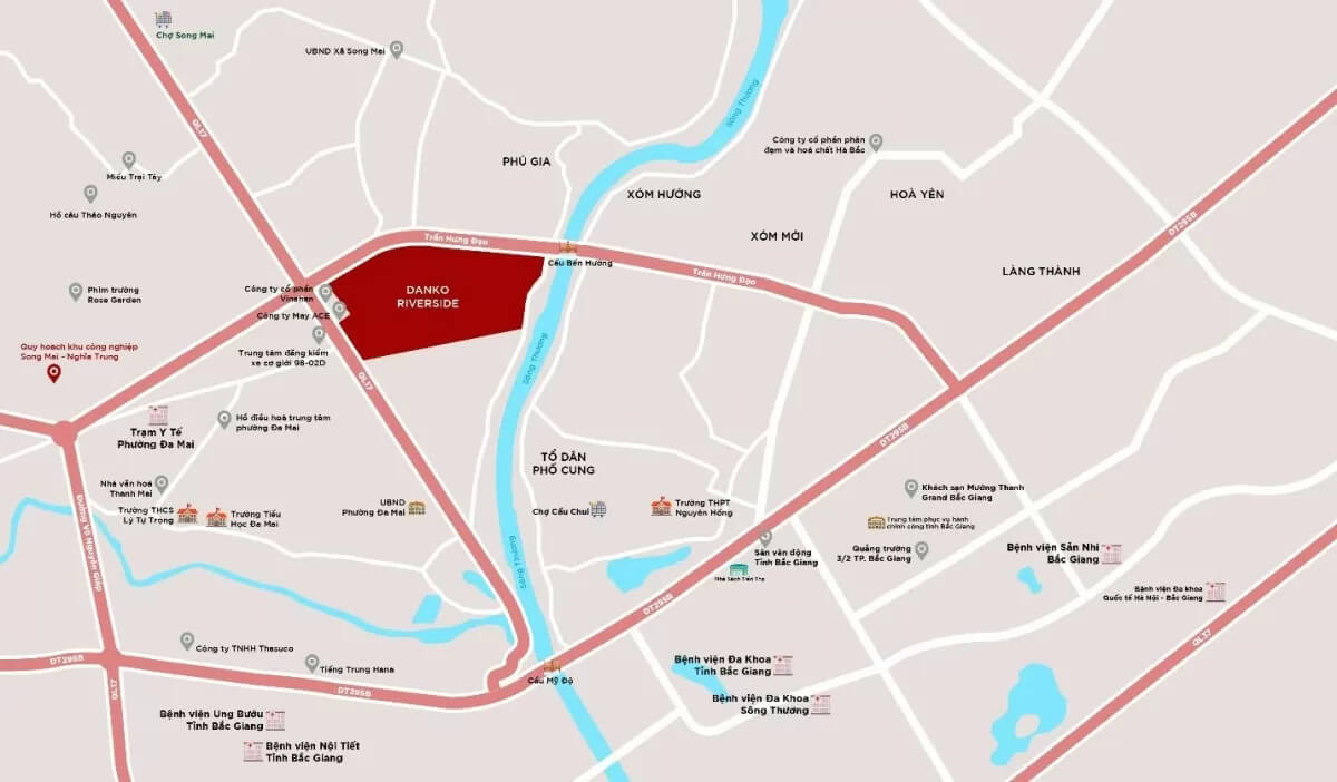 vị trí danko riverside bắc giang